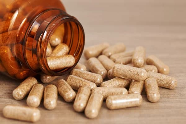 Probiotic capsules from bottle